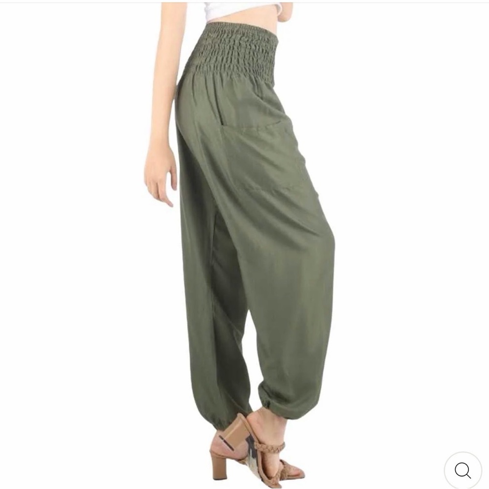 New Boho Gypsy Olive Green Harem Pants size M